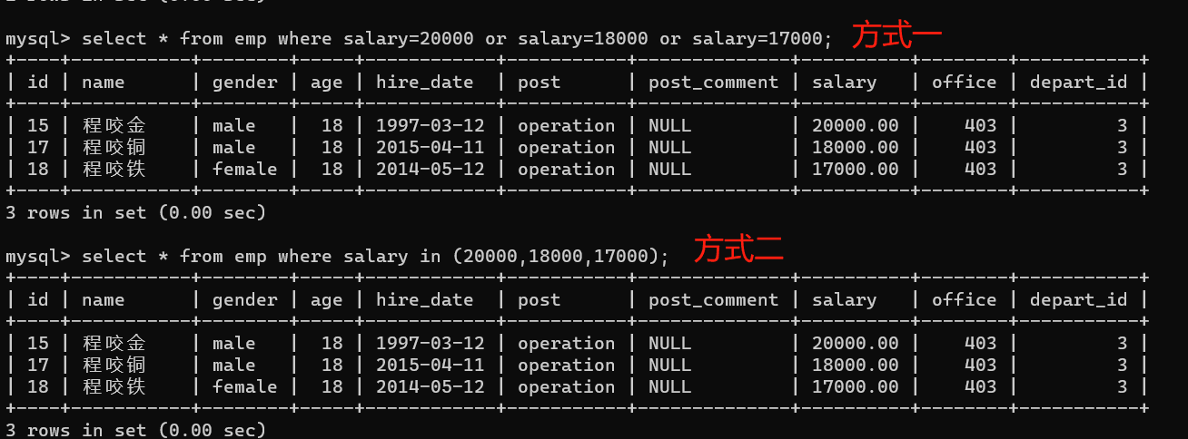 SQL语句常用查询方法插图5